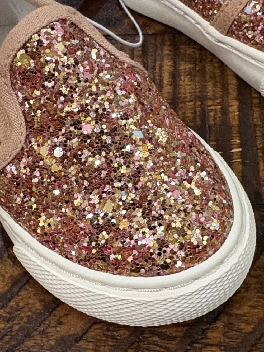 Girls' Glitter Slip-On Sneakers - Pink